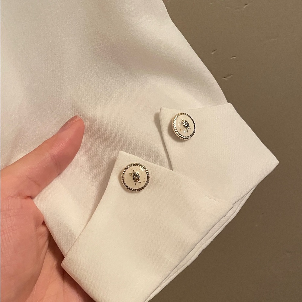 Talbots Classic White Single-Button Blazer With N… - image 8